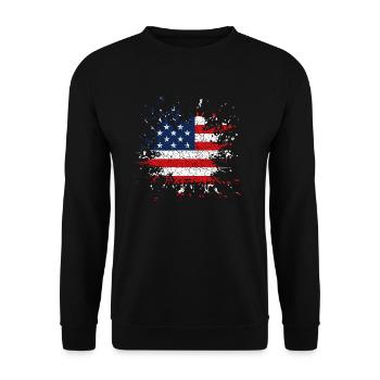America USA - Unisex Pullover - Schwarz - Vorne - Alina (178cm) & Michal (187cm)
