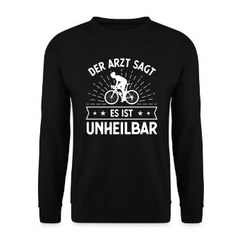Radfahrer Mountainbike Fahrrad - Unisex Pullover - Schwarz - Vorne - Alina (178cm) & Michal (187cm)