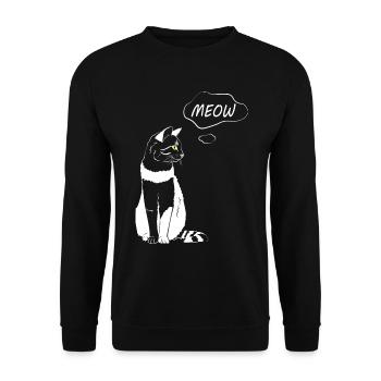 Cute Cat Meow - Amoureux des chats - Sweat-shirt Unisexe - noir - Devant - Alina (178cm) & Michal (187cm)