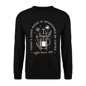 Coffee lovers club funny quotes - Unisex Sweatshirt - black - Front - Alina (178cm) & Michal (187cm)
