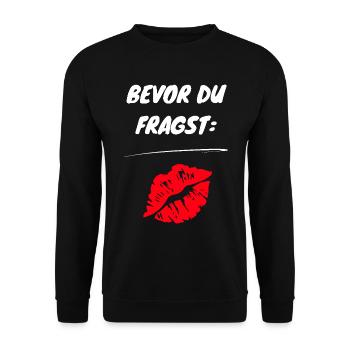 Flirt- Shirt für Party Fans und Singles. - Unisex Pullover - Schwarz - Vorne - Alina (178cm) & Michal (187cm)