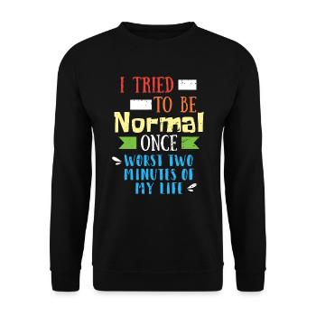Witziges Zitat - Unisex Pullover - Schwarz - Vorne - Alina (178cm) & Michal (187cm)