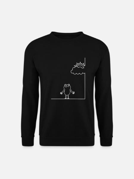 Linea Lustige Grafik Frühling Sommer Minimal Humor - Unisex Pullover - Schwarz