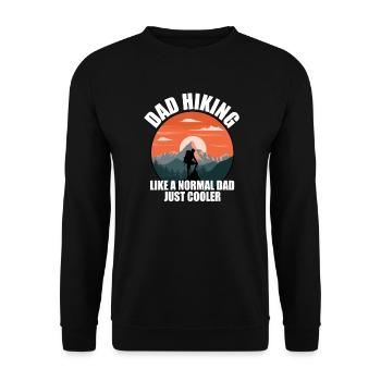 Herren Papa Wandern wie ein normaler Papa nur cooler | Hallo - Unisex Pullover - Schwarz - Vorne - Alina (178cm) & Michal (187cm)