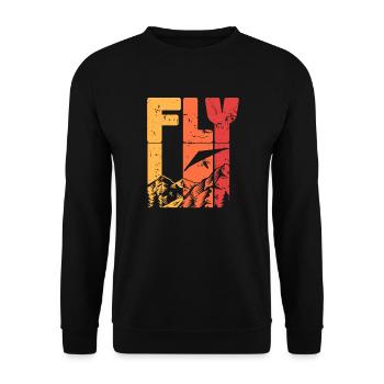 Fliegen, Drachenfliegen | Extremsportarten - Unisex Pullover - Schwarz - Vorne - Alina (178cm) & Michal (187cm)