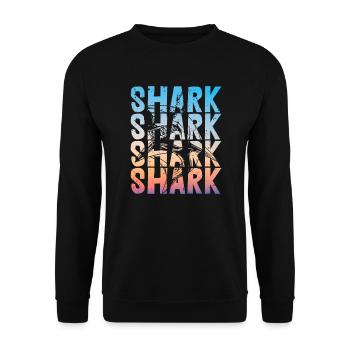 Vintage Shark Summer | Shark Lovers - Unisex Sweatshirt - black - Front - Alina (178cm) & Michal (187cm)