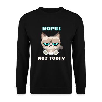 Grumpy Cat, Dackelkatze, Nope, Not Today - Unisex Pullover - Schwarz - Vorne - Alina (178cm) & Michal (187cm)