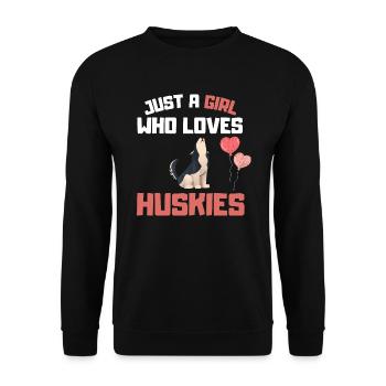 Chiens Amoureux des chiens Fille Cadeau Husky - Sweat-shirt Unisexe - noir - Devant - Alina (178cm) & Michal (187cm)