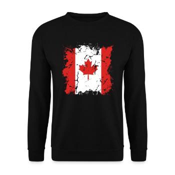 Drapeau du Canada Feuille d’érable Drapeau canadien Canada - Sweat-shirt Unisexe - noir - Devant - Alina (178cm) & Michal (187cm)