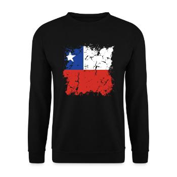 Chili Drapeau Amérique du Sud Drapeau Chili Vintage - Sweat-shirt Unisexe - noir - Devant - Alina (178cm) & Michal (187cm)