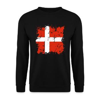 Denmark Flag Scandinavia Danish Flag Travel - Unisex Sweatshirt - black - Front - Alina (178cm) & Michal (187cm)