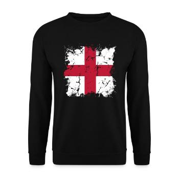 England Flag Vintage English Flag Used Look - Unisex Sweatshirt - black - Front - Alina (178cm) & Michal (187cm)