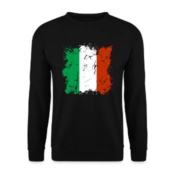 Italie Drapeau Vintage Drapeau Italien Occasion Look - Sweat-shirt Unisexe - noir - Devant - Alina (178cm) & Michal (187cm)