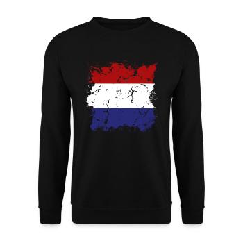 Niederlande Flagge Holland Niederländische Fahne - Unisex Pullover - Schwarz - Vorne - Alina (178cm) & Michal (187cm)