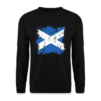 Schottland Flagge Schottische Fahne Alba GB UK - Unisex Pullover - Schwarz - Vorne - Alina (178cm) & Michal (187cm)