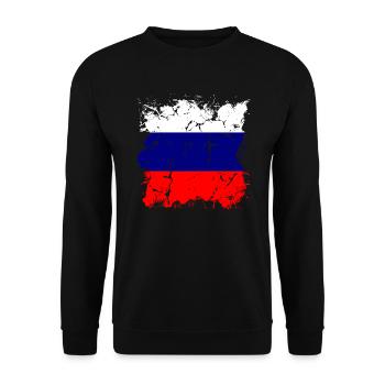 Drapeau de russie Vintage Drapeau russe d’occasion Look - Sweat-shirt Unisexe - noir - Devant - Alina (178cm) & Michal (187cm)