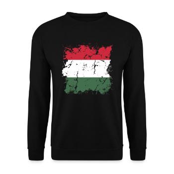 Hungary Flag Hungarian Flag Balaton Hungary - Unisex Sweatshirt - black - Front - Alina (178cm) & Michal (187cm)