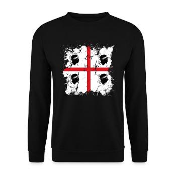Sardinien Flagge Sardische Fahne Sardegna Fahne - Unisex Pullover - Schwarz - Vorne - Alina (178cm) & Michal (187cm)