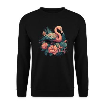 Flamant rose Oiseaux Nature Animaux Nature Nature Tropical - Sweat-shirt Unisexe - noir - Devant - Alina (178cm) & Michal (187cm)