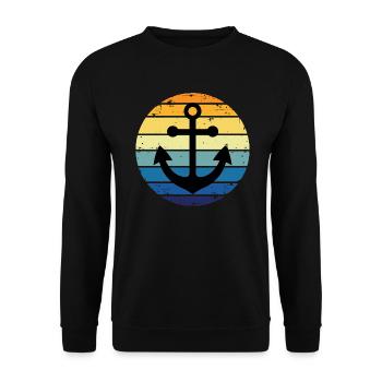 Anchor Vintage Seafaring Lake Sea Anchor - Sweat-shirt Unisexe - noir - Devant - Alina (178cm) & Michal (187cm)