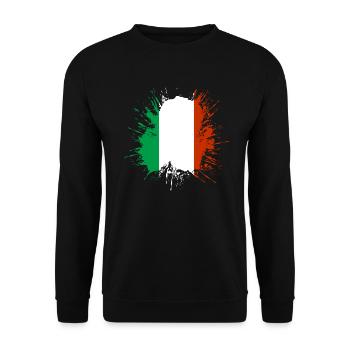 Drapeau de l’Italie Vintage Drapeau italien Look vieilli - Sweat-shirt Unisexe - noir - Devant - Alina (178cm) & Michal (187cm)