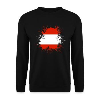 Austria Flag Austria Austrian Flag AT - Unisex Sweatshirt - black - Front - Alina (178cm) & Michal (187cm)