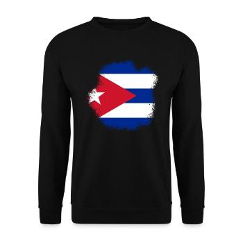 Kuba Flagge Karibik Urlaub Cuba Reise Havanna - Unisex Pullover - Schwarz - Vorne - Alina (178cm) & Michal (187cm)