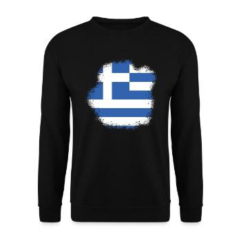 Drapeau grec Hellas Athènes drapeau grec - Sweat-shirt Unisexe - noir - Devant - Alina (178cm) & Michal (187cm)