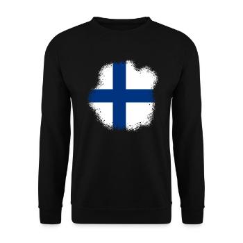Drapeau de la Finlande Suomi Drapeau finlandais Look utilisé - Sweat-shirt Unisexe - noir - Devant - Alina (178cm) & Michal (187cm)