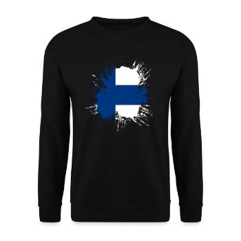 Finland Flag Suomi Finnish Flag Used Look - Unisex Sweatshirt - black - Front - Alina (178cm) & Michal (187cm)