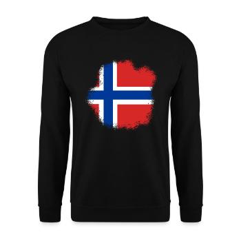 Norwegen Flagge Skandinavien Norwegische Fahne - Unisex Pullover - Schwarz - Vorne - Alina (178cm) & Michal (187cm)