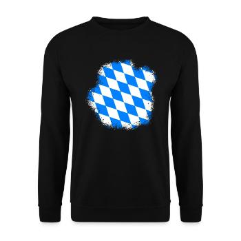 Bavaria Flag Used Look Bavarian Flag Vintage - Unisex Sweatshirt - black - Front - Alina (178cm) & Michal (187cm)