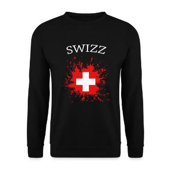 Schweiz Swiss - Unisex Pullover - Schwarz - Vorne - Alina (178cm) & Michal (187cm)