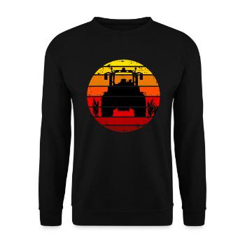 Tractor, Sunset, Farmer, Farmer, Tractor - Unisex Sweatshirt - black - Front - Alina (178cm) & Michal (187cm)