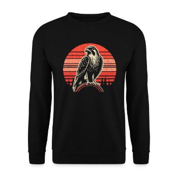 Fauconnerie Vintage rétro - Idées cadeaux volantes - Sweat-shirt Unisexe - noir - Devant - Alina (178cm) & Michal (187cm)