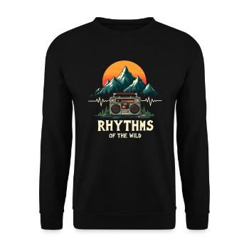 Camping-Herzschlag - Witzige Sprüche - Unisex Pullover - Schwarz - Vorne - Alina (178cm) & Michal (187cm)