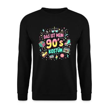 90s Theme Party 90s Costume - I love the 90s - Unisex Sweatshirt - black - Front - Alina (178cm) & Michal (187cm)