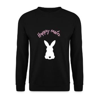 Joyeuses Pâques Mignon Lapin Cadeau - Sweat-shirt Unisexe - noir - Devant - Alina (178cm) & Michal (187cm)