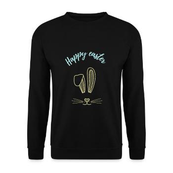 Ostern Osterhase Spruch Geschenk - Unisex Pullover - Schwarz - Vorne - Alina (178cm) & Michal (187cm)