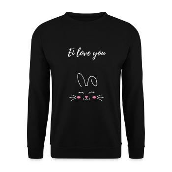 Ei love you Osterhase Geschenk - Unisex Pullover - Schwarz - Vorne - Alina (178cm) & Michal (187cm)