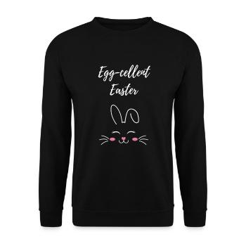 Easter Bunny Cute Saying Gift - Unisex Sweatshirt - black - Front - Alina (178cm) & Michal (187cm)