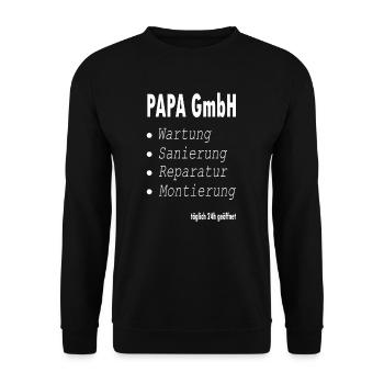 Papa Vater Bester Papa Superdad Vatertag Lustig - Unisex Pullover - Schwarz - Vorne - Alina (178cm) & Michal (187cm)