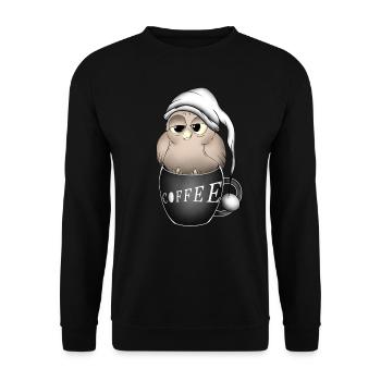 Eule - Unisex Pullover - Schwarz - Vorne - Alina (178cm) & Michal (187cm)
