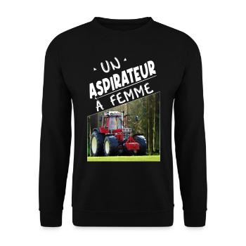 Aspirateur à femme ! 1455 - Sweat-shirt Unisexe - noir - Devant - Alina (178cm) & Michal (187cm)