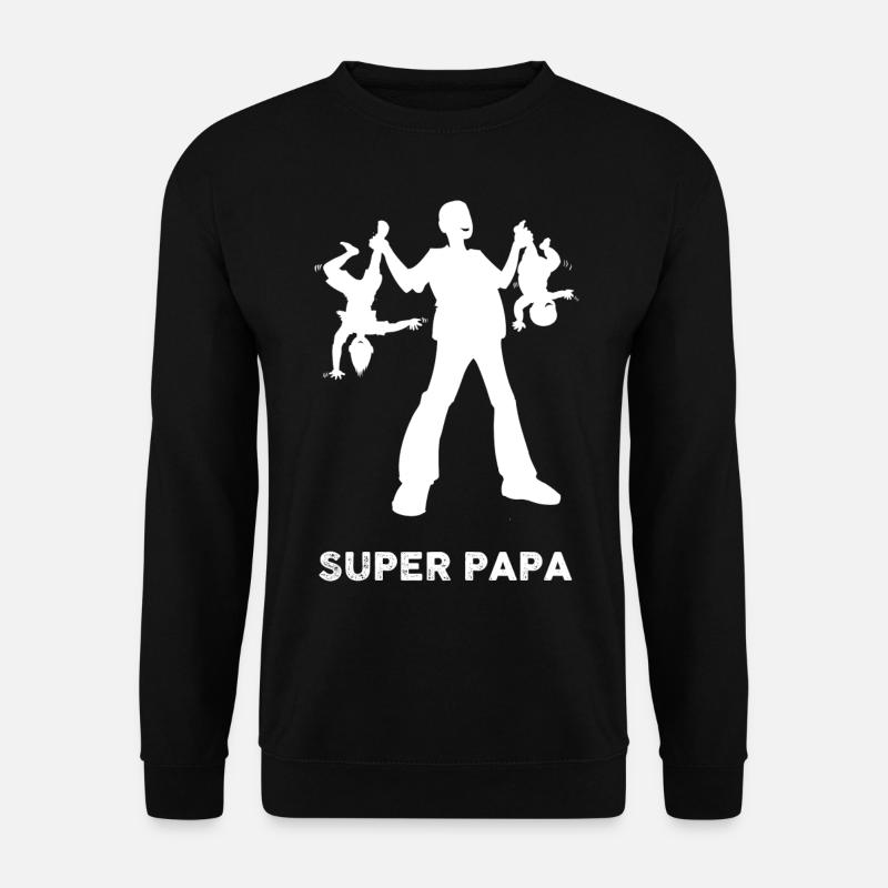 Citation papa super héros - Sweat-shirt Unisexe - noir