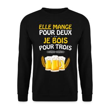 Je bois pour trois, futur papa - Sweat-shirt Unisexe - noir - Devant - Alina (178cm) & Michal (187cm)