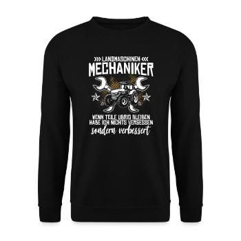 Landmaschinen Mechaniker - Unisex Pullover - Schwarz - Vorne - Alina (178cm) & Michal (187cm)