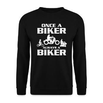 Once a biker always a biker - Unisex Sweatshirt - black - Front - Alina (178cm) & Michal (187cm)