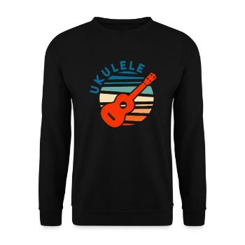 Vintage Ukulele - Unisex Pullover - Schwarz - Vorne - Alina (178cm) & Michal (187cm)