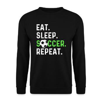 Eat sleep soccer repeat - Unisex Sweatshirt - black - Front - Alina (178cm) & Michal (187cm)